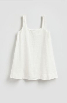 Reserved - Лляна міні-сукня - білий - 804HR-00X