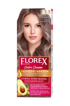Стойкая крем-краска для волос Florex Super 3.3 Пепельно-русый, 100 мл
