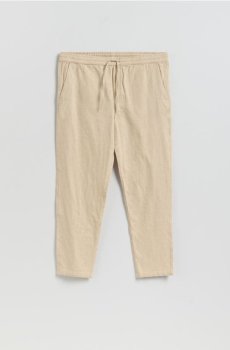 Reserved - Лляні штани джоггери - бежевий - 012IS-80M