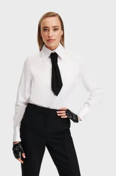 Женская белая рубашка ARCHIVE CLASSIC SHIRT Белый 40 Karl Lagerfeld 245W1613