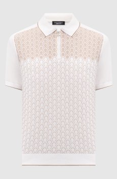 Белое поло с шелком