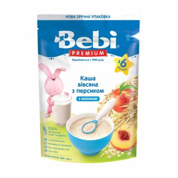Детская молочная каша Bebi Premium Овсяная с персиком, от 6 месяцев, 200 г Детская молочная каша Bebi Premium Овсяная с персиком, от 6 месяцев, 200 г