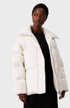 Женский белый пуховик MW PADDED SATIN JACKET Белый L Calvin Klein K20K207720
