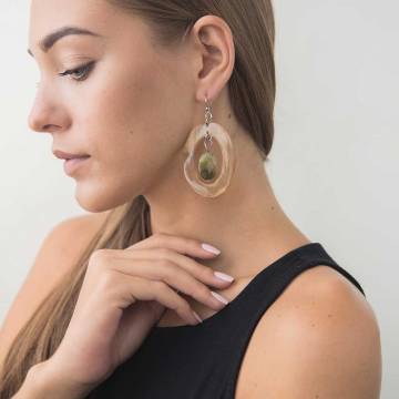 Серьги с агатом 185с22 Серьги с агатом 185с22