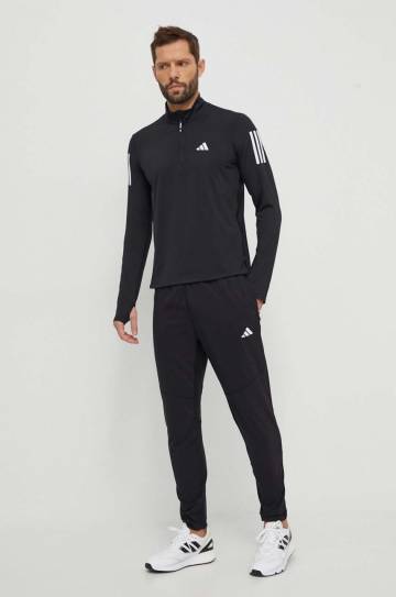 Толстовка для бега adidas Performance Own the Run цвет чёрный с принтом Толстовка для бега adidas Performance Own the Run цвет чёрный с принтом