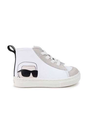 Кожаные кроссовки для малышей Karl Lagerfeld цвет белый Z30319 Кожаные кроссовки для малышей Karl Lagerfeld цвет белый Z30319