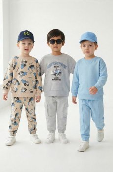 Світшоти crewneck з домішкою бавовни 3 pack - сірий