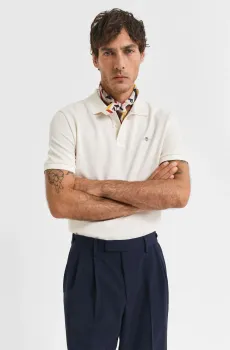 Мужское белое поло TEXTURED POLO Белый XXL Gant 2014025