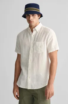 Мужская белая льняная рубашка REG LINEN SS Белый XL Gant 3240103