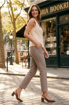 Штани-сигарети - бежевий