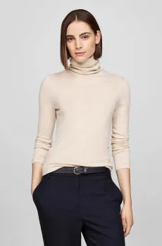 Женский бежевый шерстяной гольф MERINO ROLL-NK LS Бежевый S Tommy Hilfiger WW0WW43098