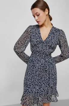 Женское темно-синее платье с узором Синий 34 HUGO 50471853;963