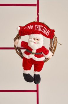 Декоративний різдвяний вінок - червоний