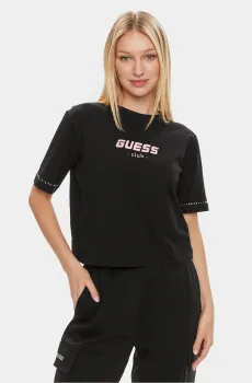 Женская черная футболка Черный S Guess V4GI11.JA914;JBLK