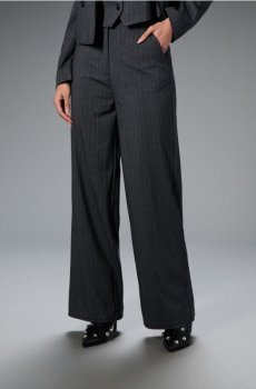 Штани в смужку - темно-сірий