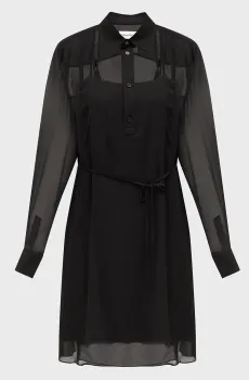 Женское черное платье GEORGETTE MINI SHIRT Черный XS Calvin Klein K20K207145