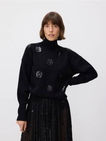 Reserved - LADIES` SWEATER - чорний - 960DT-99X Reserved - LADIES` SWEATER - чорний - 960DT-99X