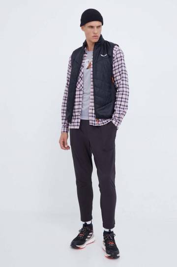 Спортивная футболка Salewa Pure Design Dry цвет серый с принтом Спортивная футболка Salewa Pure Design Dry цвет серый с принтом