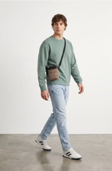 Кофта crewneck comfort fit з домішкою бавовни - світло-зелений