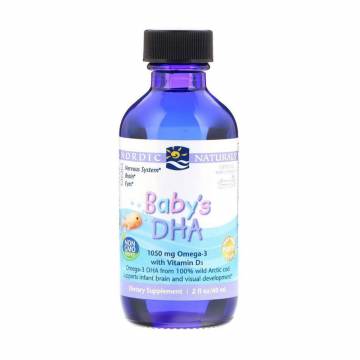 Детский рыбий жир с витамином Д3 Nordic Naturals Babys DHA Omega-3 With Vitamin D3, в жидкости, 60 мл