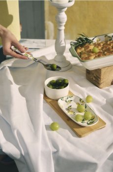 Серверувальний піднос із двома мисками та мотивом лимонів - різнобарвний