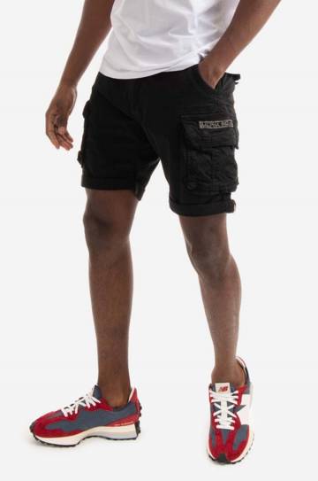 Хлопковые шорты Alpha Industries цвет чёрный 176203.03-black Хлопковые шорты Alpha Industries цвет чёрный 176203.03-black