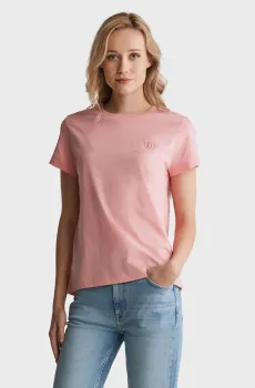 Женская розовая футболка REG TONAL SHIELD Розовый S Gant 4200262