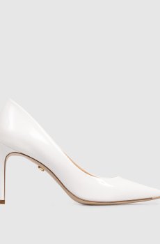 Белые кожаные лакированные туфли