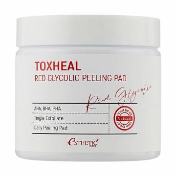 Очищающие пилинг-диски для лица Esthetic House Toxheal Red Glycolic Peeling Pad, 100 шт Очищающие пилинг-диски для лица Esthetic House Toxheal Red Glycolic Peeling Pad, 100 шт