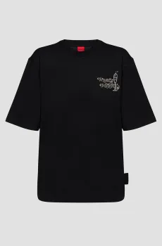 Женская черная футболка Черный S HUGO 50502310;001