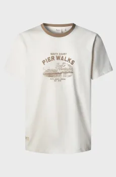 Мужская белая футболка SHAN TEE Белый S Pepe Jeans PM5010304
