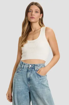 Женский белый топ Белый S Guess V5BP05.Z3JD2;G047