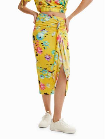 Desigual Спідниця-міді 23SWFW19 Жовтий Regular Fit Desigual Спідниця-міді 23SWFW19 Жовтий Regular Fit