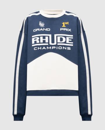 Синий свитшот Champions с принтом логотипа Синий свитшот Champions с принтом логотипа