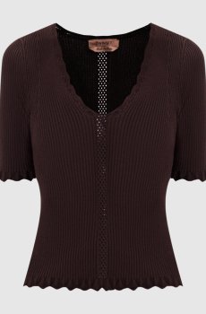 Коричневый топ с логотипом