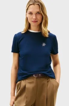 Женская темно-синяя футболка SCRIPT REG Синий M Tommy Hilfiger WW0WW47809