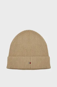 Мужская бежевая шапка TH FLAG PIMA COTTON BEANIE Бежевый ONESIZE Tommy Hilfiger AM0AM12796