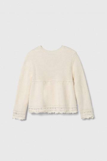 Детский хлопковый кардиган United Colors of Benetton цвет бежевый Детский хлопковый кардиган United Colors of Benetton цвет бежевый