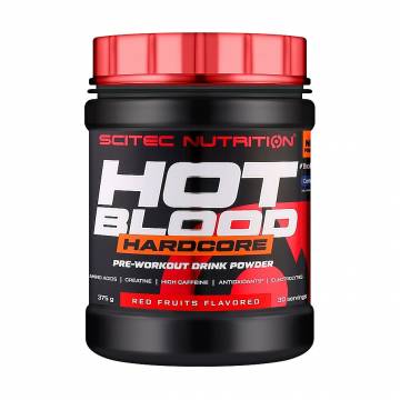 Предтренировочный комплекс Scitec Nutrition Hot Blood Hardcore Красные фрукты, в порошке, 375 г Предтренировочный комплекс Scitec Nutrition Hot Blood Hardcore Красные фрукты, в порошке, 375 г