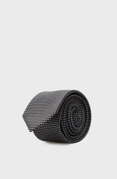 Мужской черный шелковый галстук с узором Черный ONESIZE Karl Lagerfeld 561161.805100;990