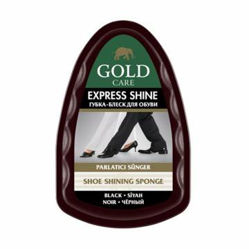 Губка-блеск для обуви Gold Care Express Shine Shoe Shining Sponge Черный, 1 шт Губка-блеск для обуви Gold Care Express Shine Shoe Shining Sponge Черный, 1 шт