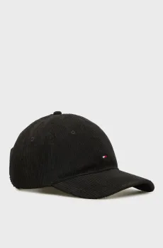 Мужская черная вельветовая кепка FLAG Черный ONESIZE Tommy Hilfiger AM0AM13583