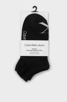 Женские черные носки (2 пары) CKJ WOMEN SNEAKER 2P MONOGRAM Черный 35-38 Calvin Klein 701228815