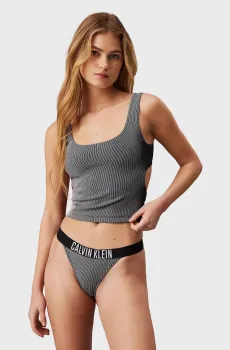 Женский топ в полоску CROP TOP Черный XL Calvin Klein KW0KW02662