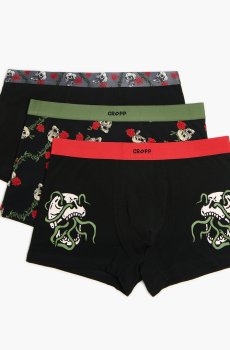 Cropp - Боксери з принтом, 3 пар - чорний