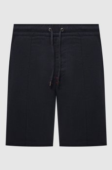 Синие шорты из льна