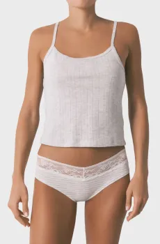 Женские светло-серые трусики в полоску Серый XL womensecret 873929