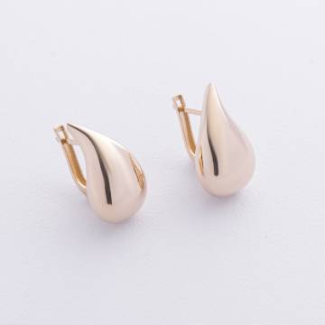 Серьги "Megan" в желтом золоте (Small) с09085 Серьги "Megan" в желтом золоте (Small) с09085