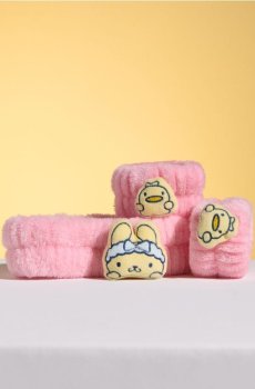 Косметичні пов’язки на голову та зап’ястя PomPomPurin - пастельний рожевий