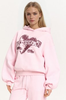 Cropp - Худі з принтом - пастельний рожевий